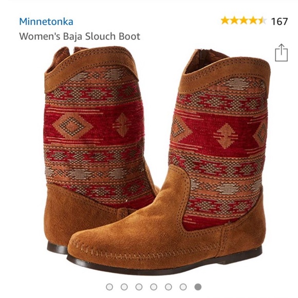 Brown and Red Patterned Women's Boots - Picture 7 of 7